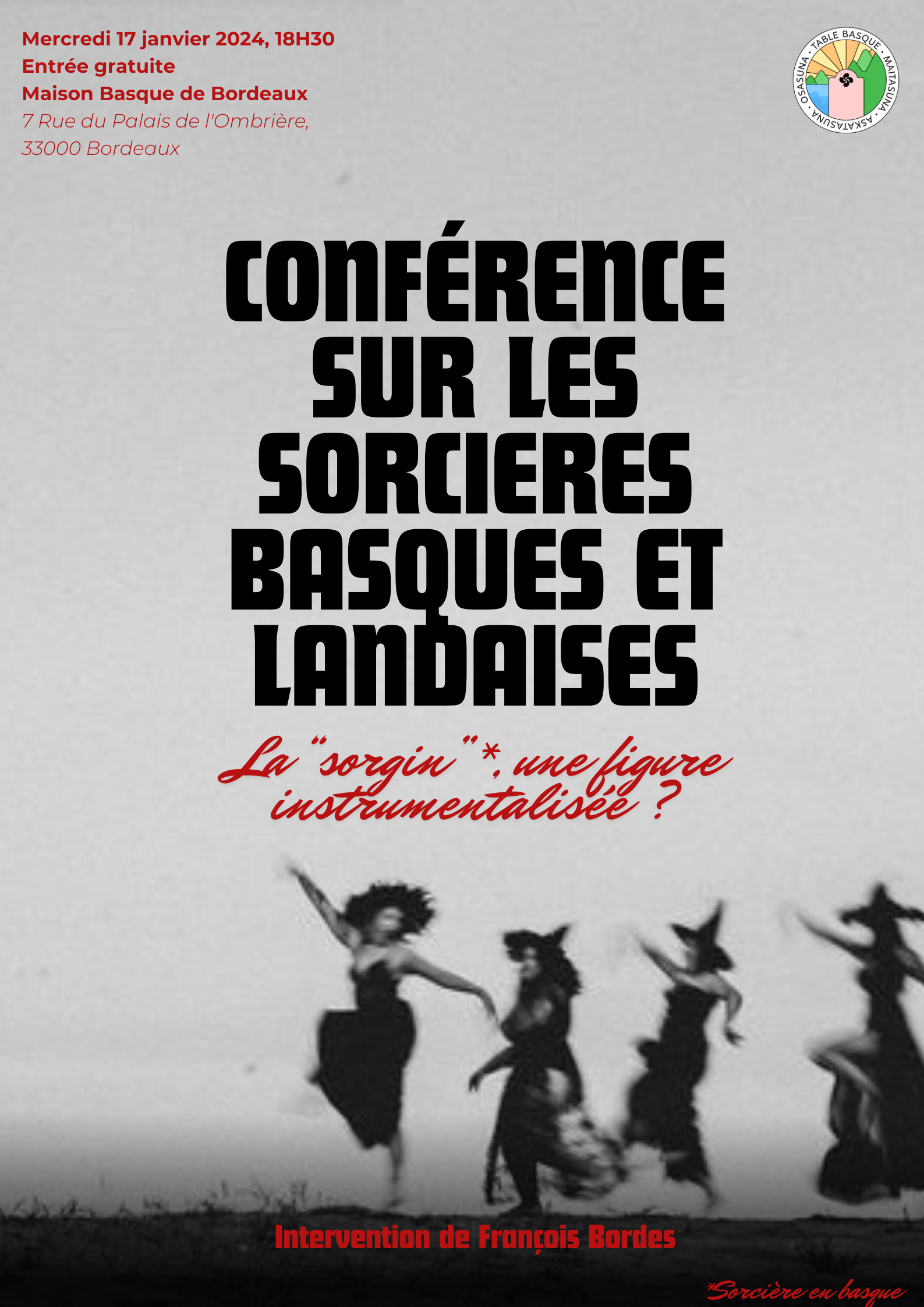 Conférence sur les sorcières basques basques et landaises