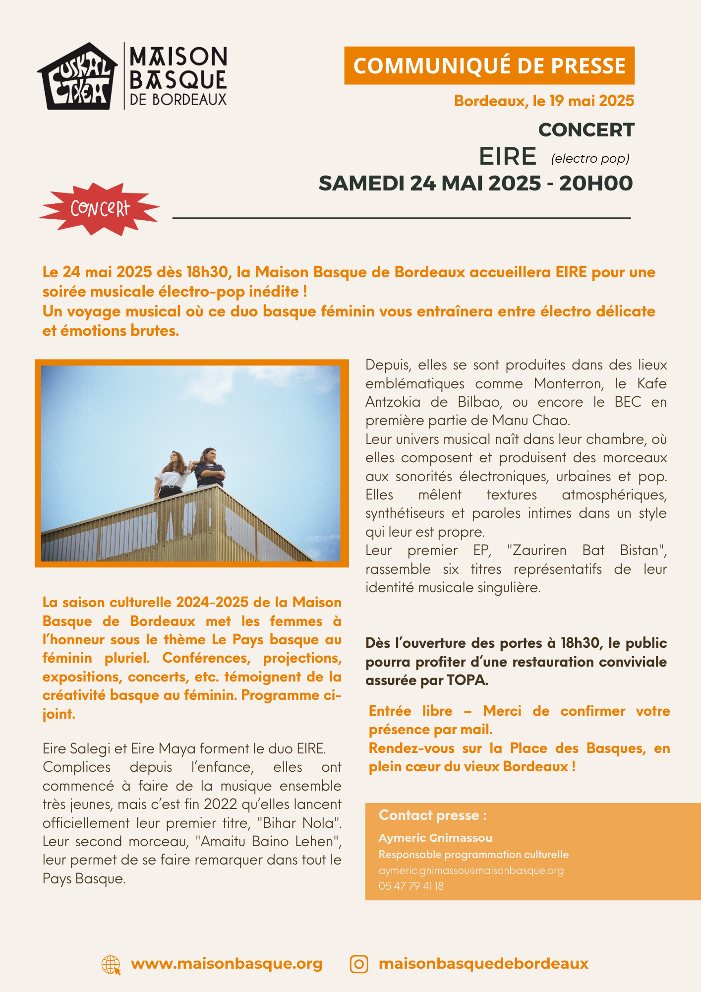 Concert Eire - 24/05/25
