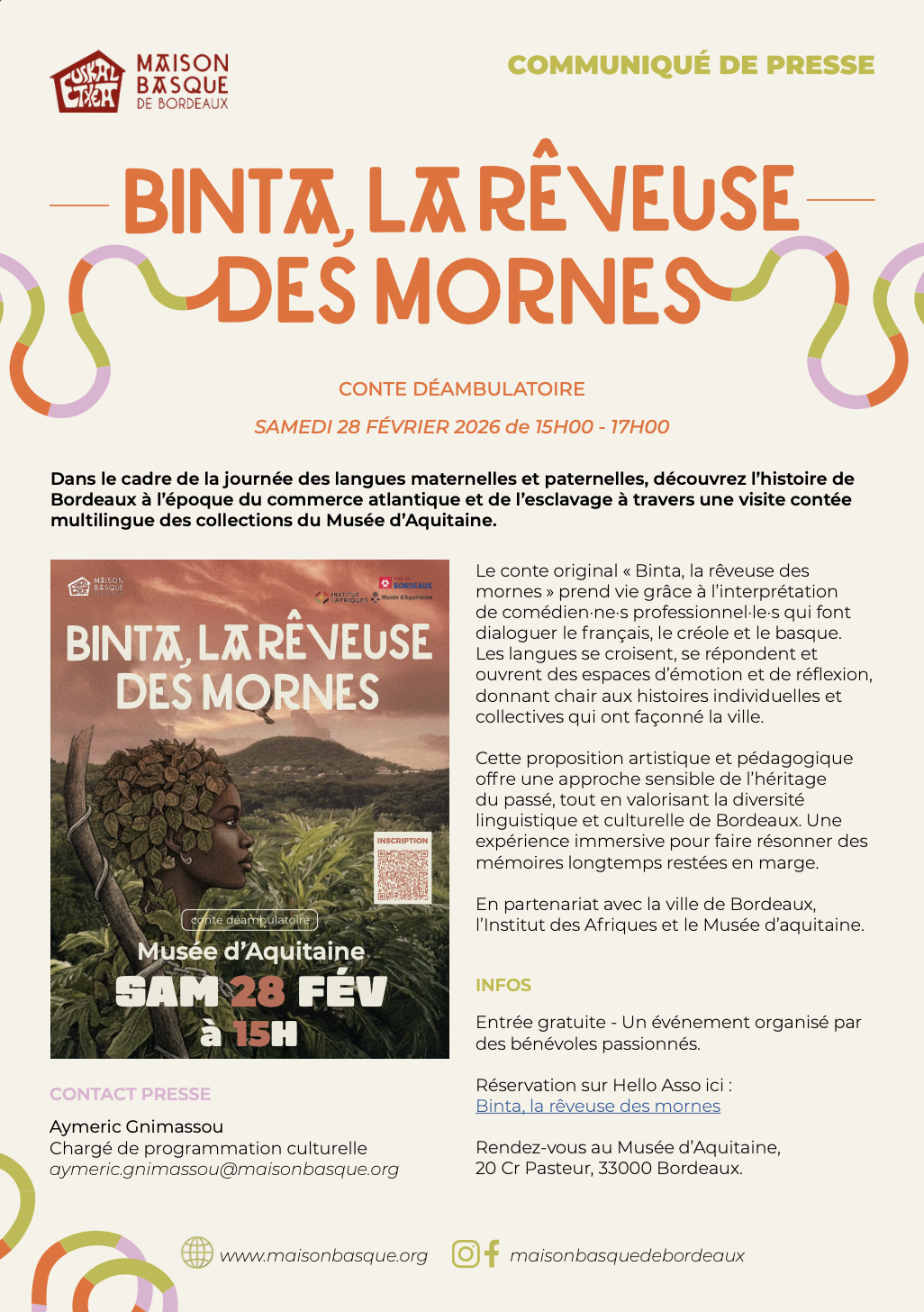 Binta, la r&ecirc;veuse des mornes _ 28/02/26